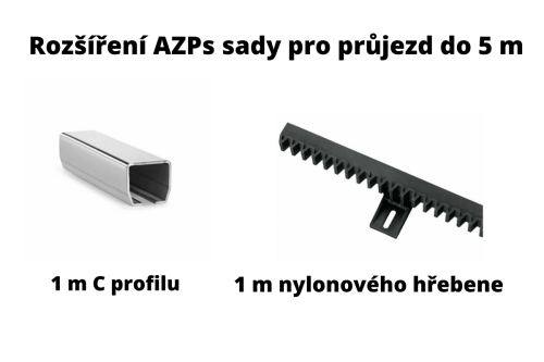 Rozšíření AZPs sady pro průjezd do 5 m (1 m hřebene a 1 m C profilu)